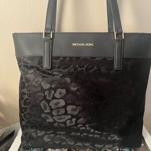 Michael Kors Black Animal Print Satchel